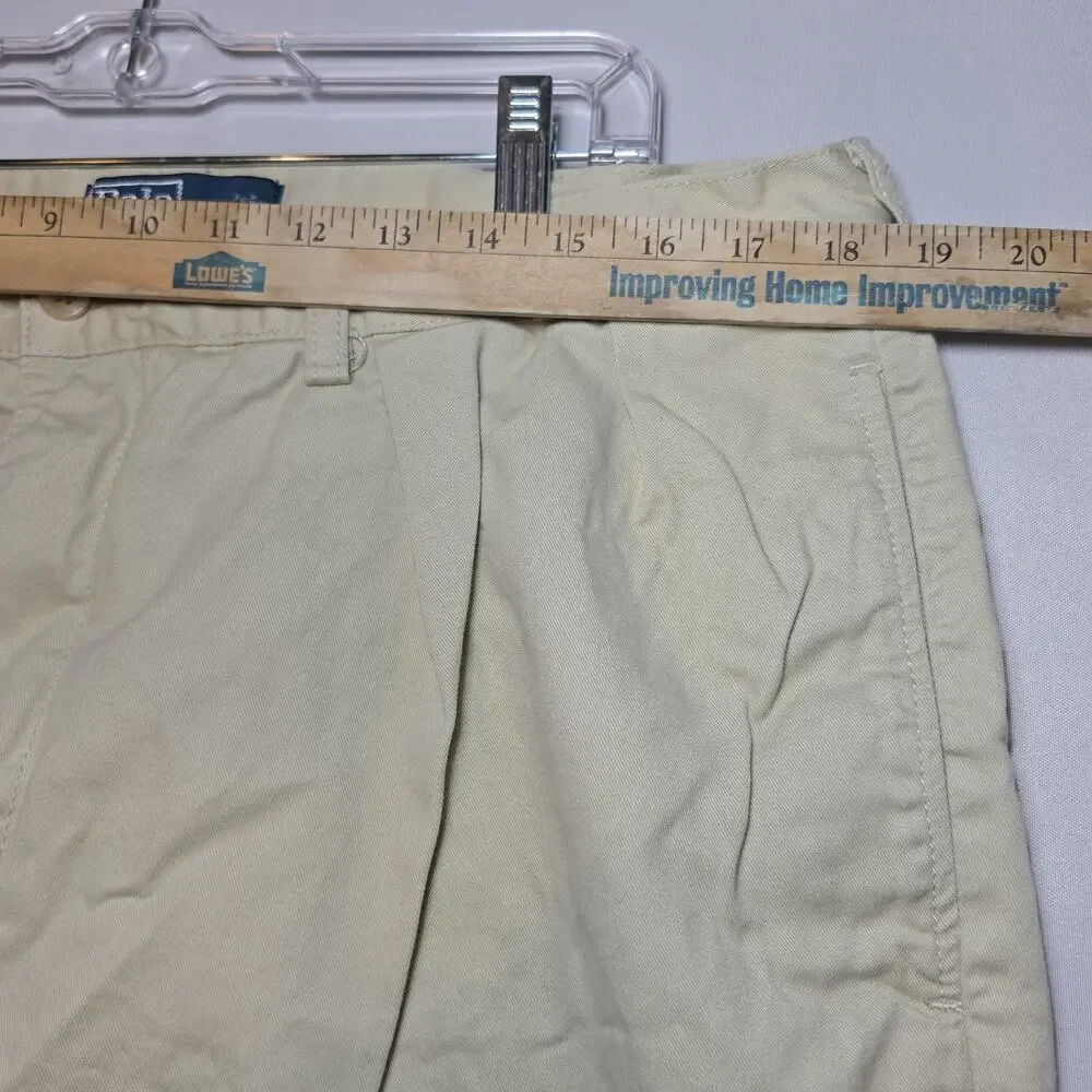 Vtg Polo Ralph Lauren Tyler Shorts Mens 38 Khaki Beige Chino Pleated Preppy Y2K